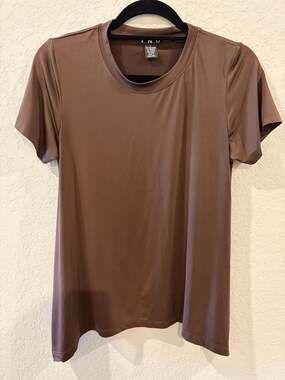 TNO Brown Short Sleeve Active Tunic Tee with Side Slits
